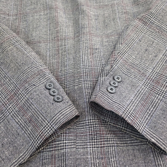 Nino Cerruti Rue Royale Men’s Blazer Sport Coat 44R Gray Glen Plaid Wool - Picture 9 of 11